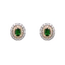 ARETES TSAVORITA-1.38ct BBG173P GVS 5.0gr. ORO BLANCO/AMARILLO 18K