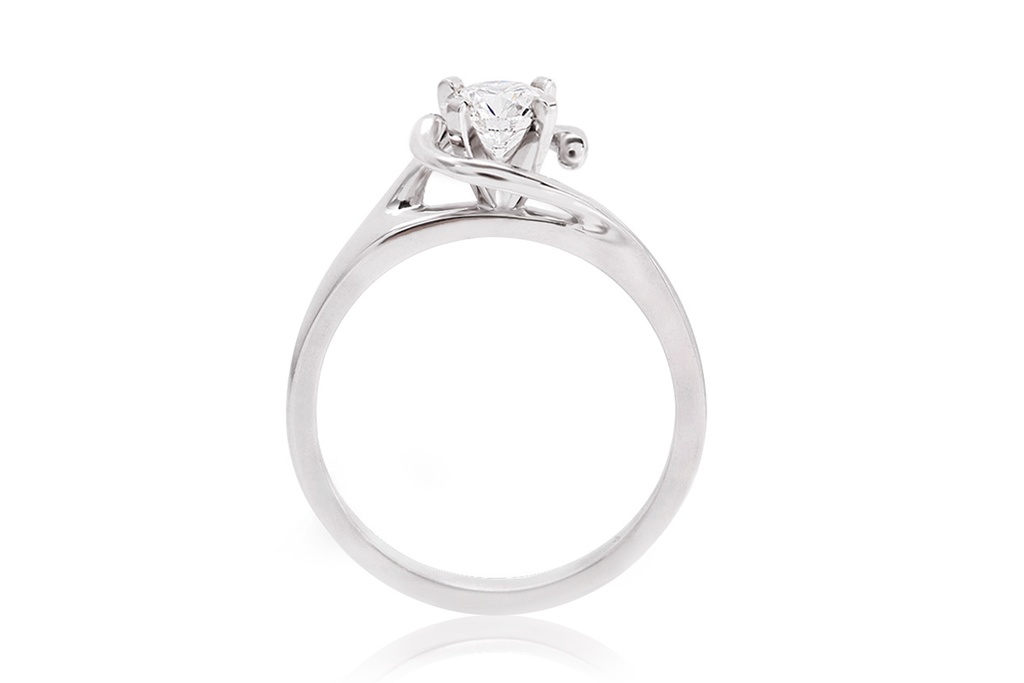 [CYC] Anillo de Compromiso Abracci con un diamante natural Corte Ideal Original 1/2ct VS2/I en oro blanco 18K