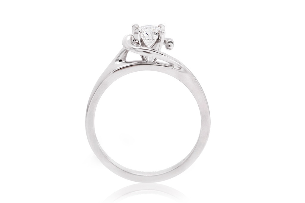 [CYC] Anillo de Compromiso Abracci con un diamante natural Corte Ideal Original 1/3ct VS2/I en oro blanco 18K
