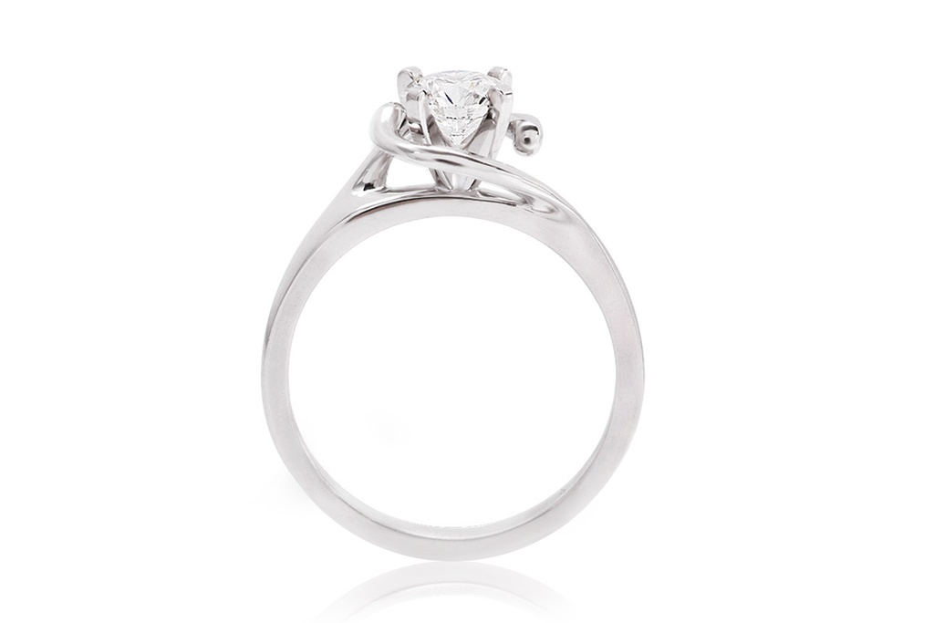 [CYC] Anillo de Compromiso Abracci con un diamante natural Corte Ideal Original 1ct VS2/I en oro blanco 18K