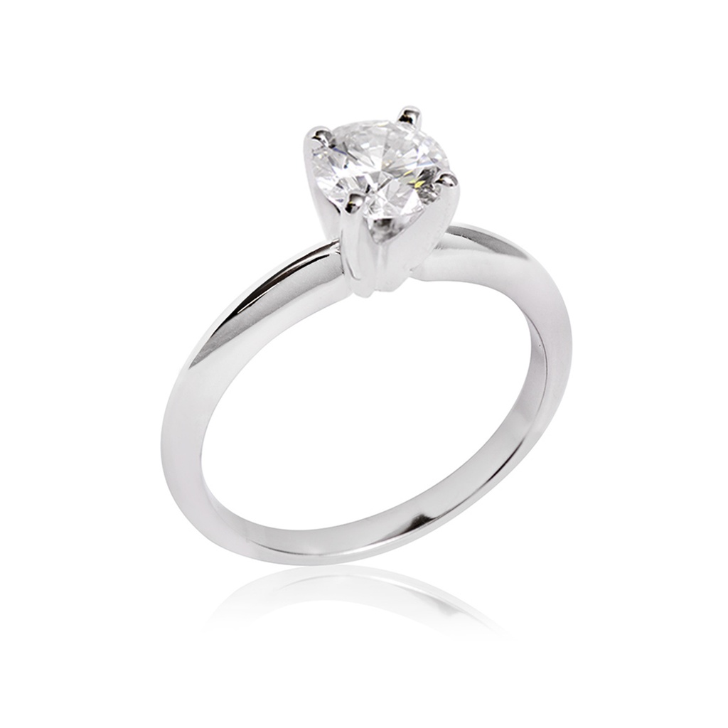 [CYC] Anillo de Compromiso Baby con un diamante natural Corte Ideal Original 1/3ct VS2/I en oro blanco 18K