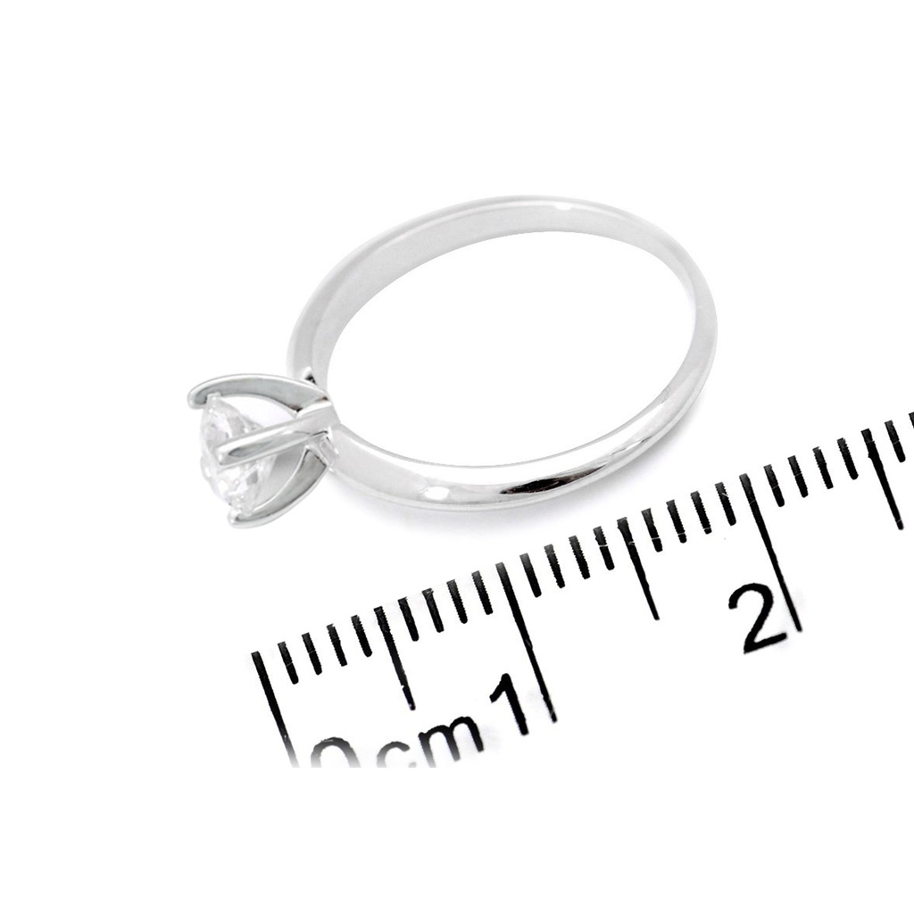 [CYC] Anillo de Compromiso Baby con un diamante natural Corte Ideal Original 1ct VS2/I en oro blanco 18K