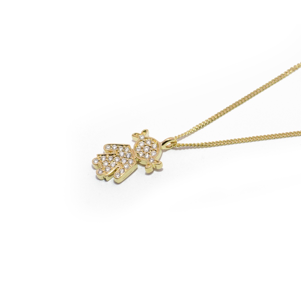 GARG C/DIJE PURITY/GIRL B11P 2.6gr. 42cm. ORO AMARILLO 18K