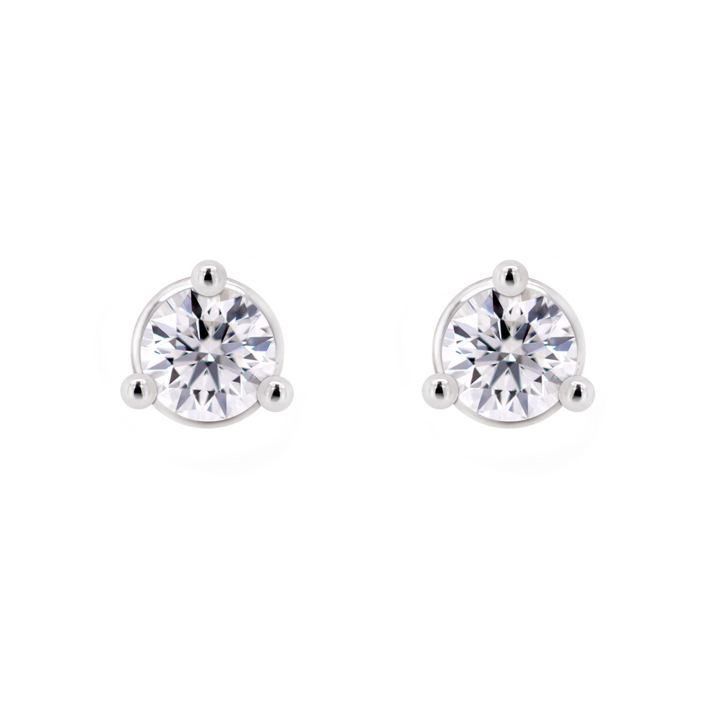 Aretes “Centro de mi Universo“ 2-DIAMANTES IDEAL 0.50ct G/VS TE AMO 1.4gr Oro Blanco 18K