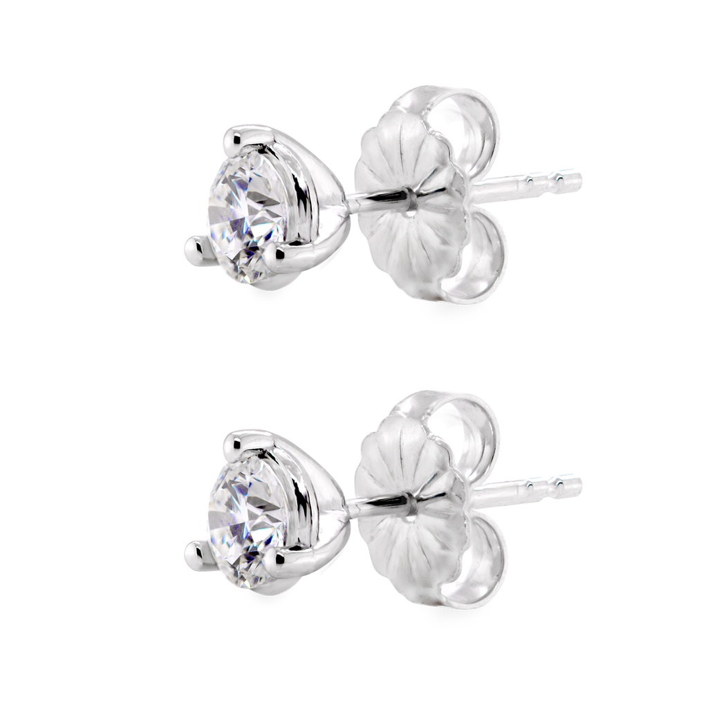 Aretes “Centro de mi Universo“ 2-DIAMANTES IDEAL 0.50ct G/VS TE AMO 1.4gr Oro Blanco 18K