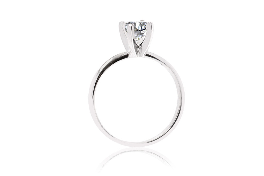 [CYC] Anillo de Compromiso Exquisite con un diamante natural Corte Ideal Original 1ct VS2/I en oro blanco 14K