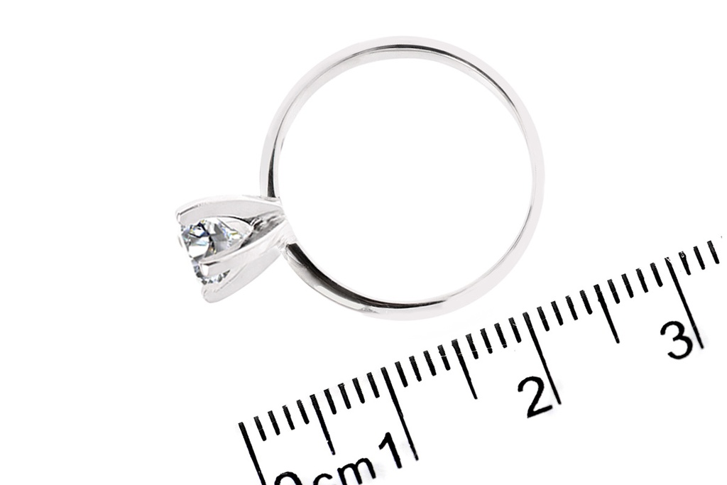 [CYC] Anillo de Compromiso Exquisite con un diamante natural Corte Ideal Original 1ct VS2/I en oro blanco 14K