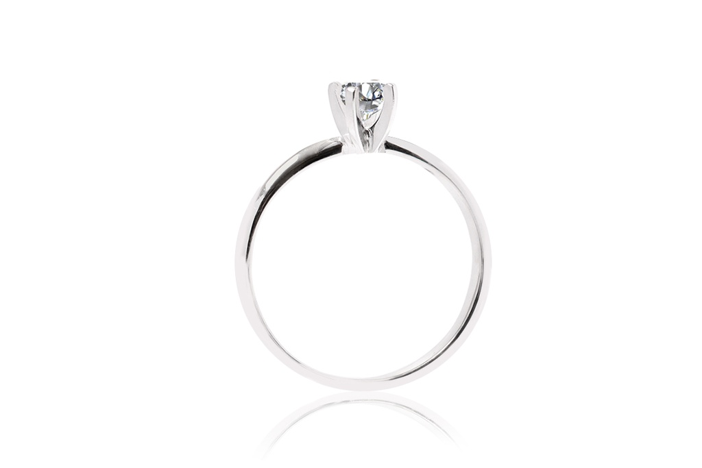 [CYC] Anillo de Compromiso Exquisite con un diamante natural Corte Ideal Original 2/3ct VS2/I en oro blanco 14K