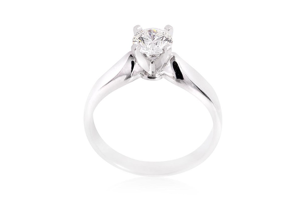 [CYC] Anillo de Compromiso Para Siempre con un diamante natural Corte Ideal Original 1/2ct VS2/I en oro blanco 18K