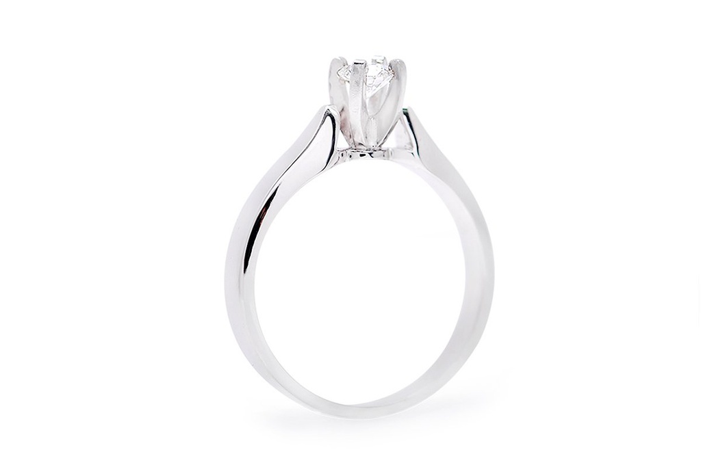 [CYC] Anillo de Compromiso Para Siempre con un diamante natural Corte Ideal Original 1/4ct VS2/I en oro blanco 18K