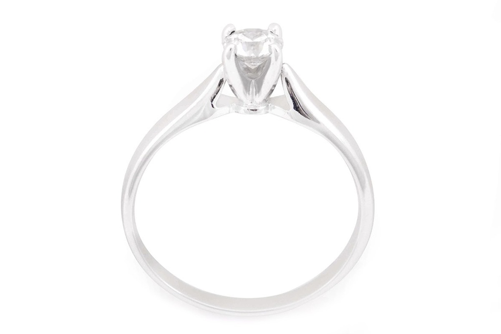 [CYC] Anillo de Compromiso Para Siempre con un diamante natural Corte Ideal Original 2/3ct VS2/I en oro blanco 18K