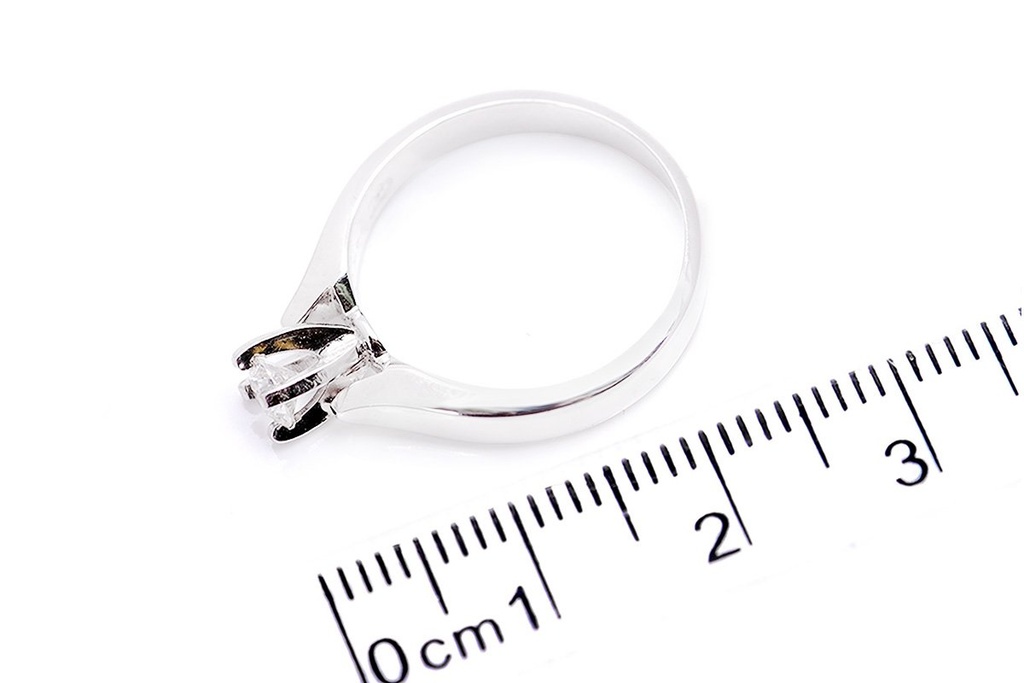 [CYC] Anillo de Compromiso Para Siempre con un diamante natural Corte Ideal Original 3/4ct VS2/I en oro blanco 18K