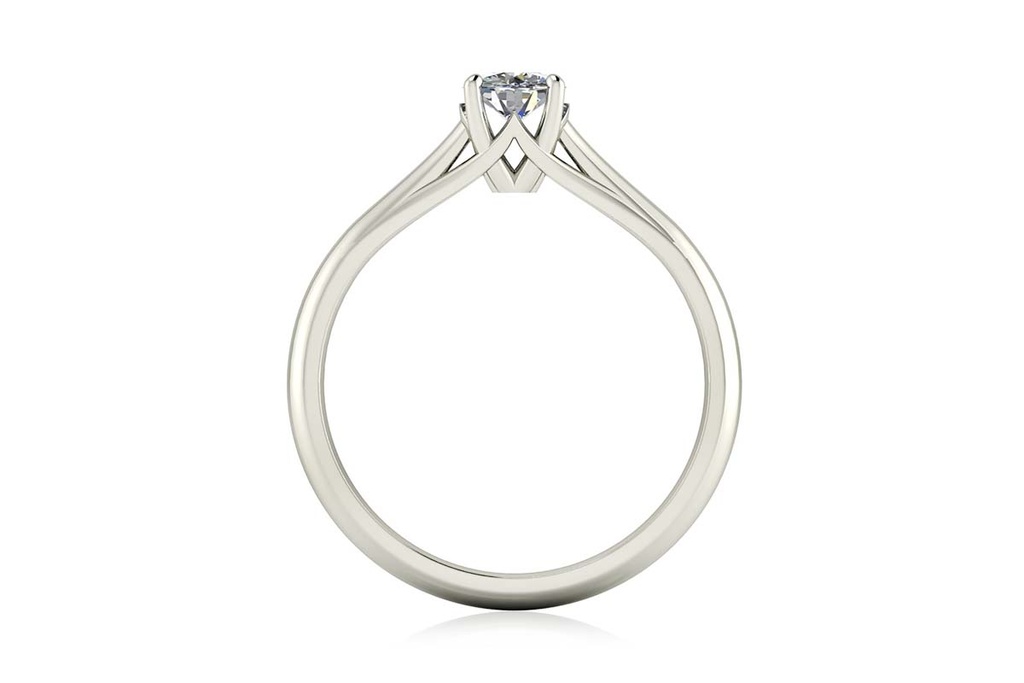 [CYC] Anillo de Compromiso Pyramide con un diamante natural Corte Ideal Original 1/3ct VS2/I en oro blanco 14K