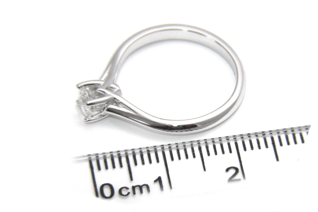 [CYC] Anillo de Compromiso Pyramide con un diamante natural Corte Ideal Original 1/3ct VS2/I en oro blanco 14K