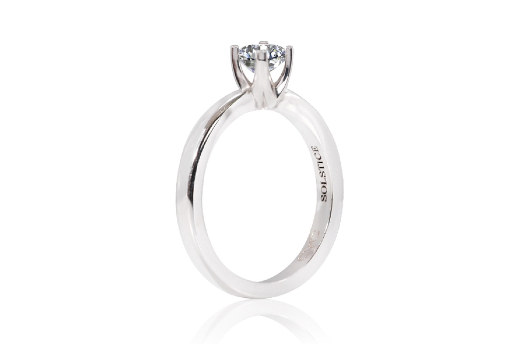 [CYC] Anillo de Compromiso Solistice con un diamante natural Corte Ideal Original 1/3ct VS2/I en oro blanco 14K