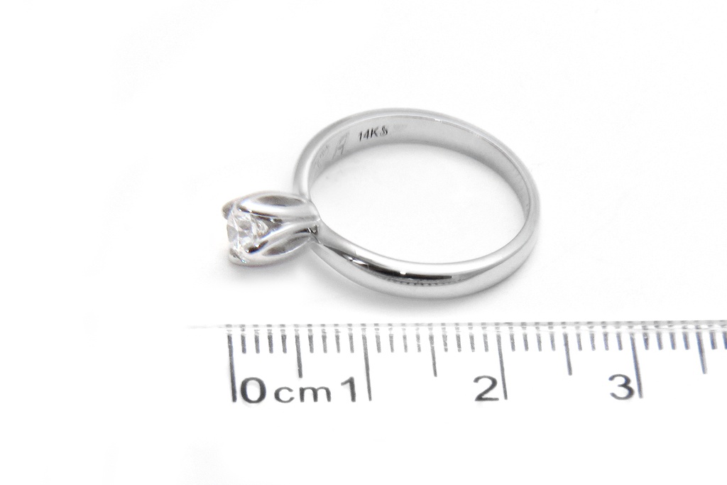 [CYC] Anillo de Compromiso Tulipset con un diamante natural Corte Ideal Original 1/2ct VS2/I en oro blanco 14K