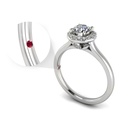 [CYC] Anillo de Compromiso Venus & Mars I con un diamante natural Corte Ideal Original 1/2ct VS2/I y adornado 14 diamantes naturales 0.10ct en oro blanco 18K