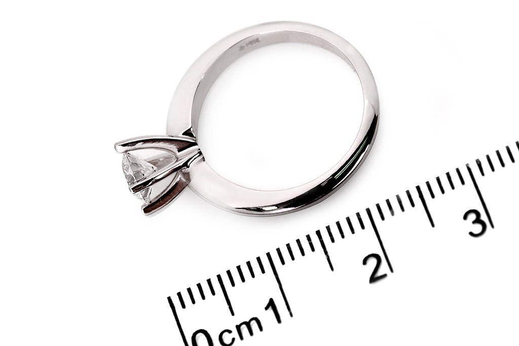 [CYC] Anillo de Compromiso Princess con un diamante natural Corte Ideal Original 3/4ct VS2/I en oro blanco 14K