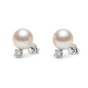 ARETES MIKIMOTO STUD AKOY 7-7.5MM*A+ B10P 2.2gr 18KY 