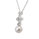 Gargantilla Diamond Drop AKOYA 8.0MM A+ DIAMANTES-0.35ct 41/46cm 4.5gr 18K