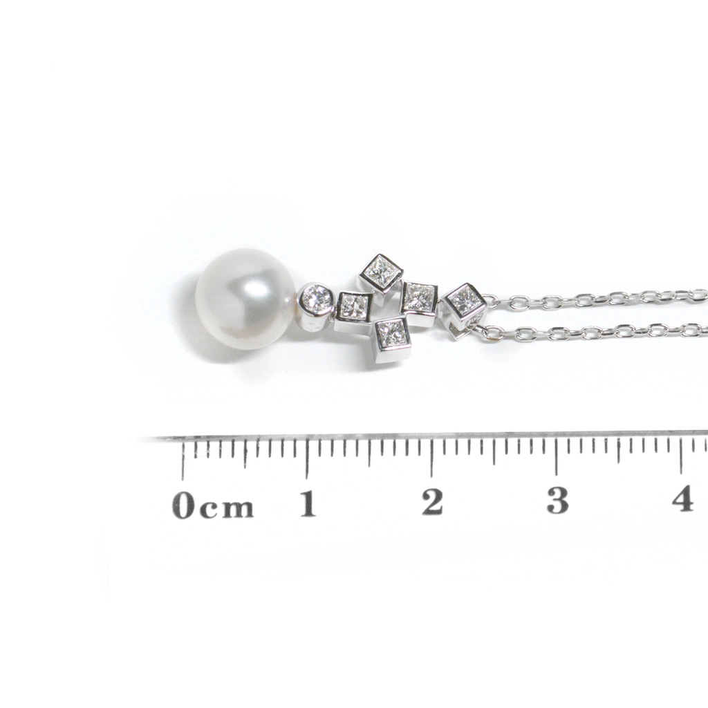 Gargantilla Diamond Drop AKOYA 8.0MM A+ DIAMANTES-0.35ct 41/46cm 4.5gr 18K