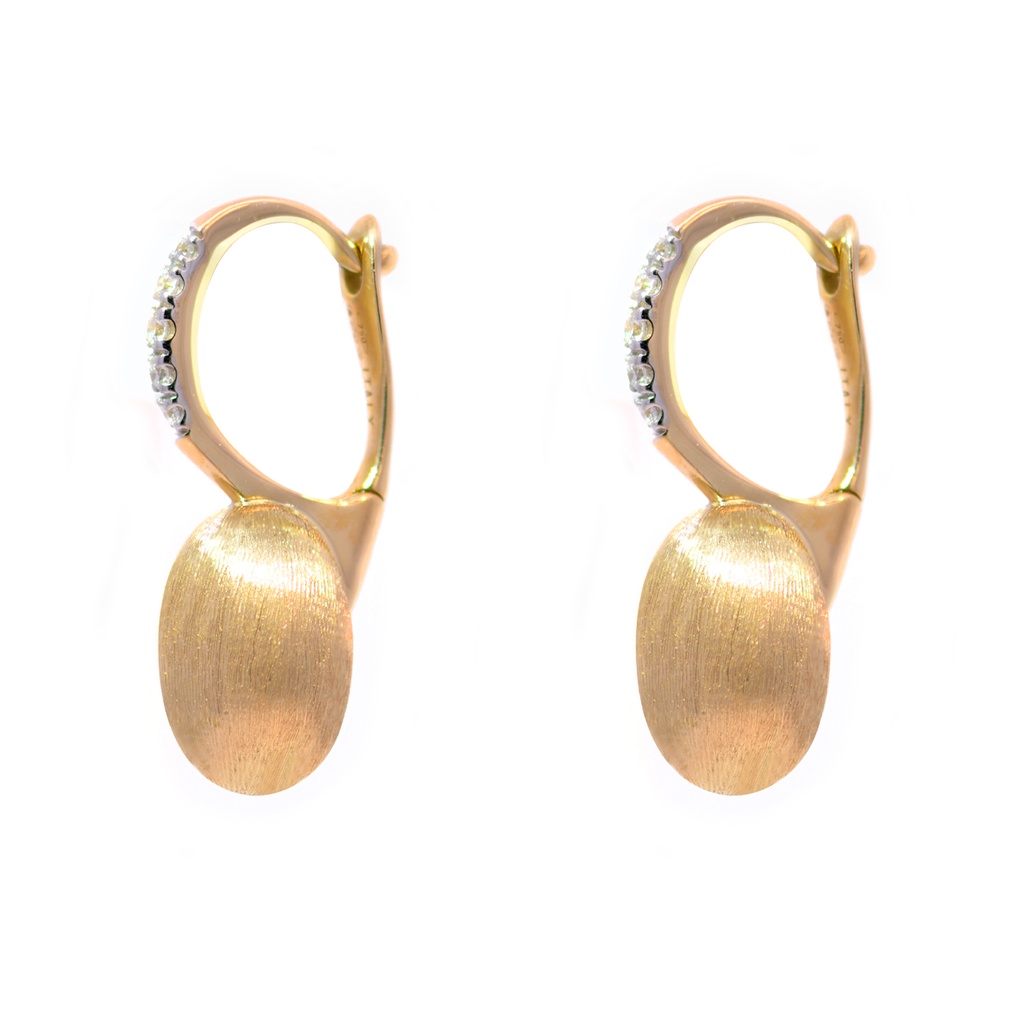 ARETES CILIEGINE DIAMANTES-0.09ct GVS 2.5gr. ORO AMARILLO/BLANCO 18K 