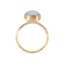 ANILLO BOULES AMAZONITA-1.75ct DIAMANTES-0.05ct GVS 2.2gr ORO AMARILLO/BLANCO 18K