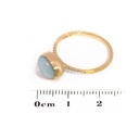 ANILLO BOULES AMAZONITA-1.75ct DIAMANTES-0.05ct GVS 2.2gr ORO AMARILLO/BLANCO 18K
