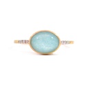 ANILLO BOULES AMAZONITA-1.75ct DIAMANTES-0.05ct GVS 2.2gr ORO AMARILLO/BLANCO 18K
