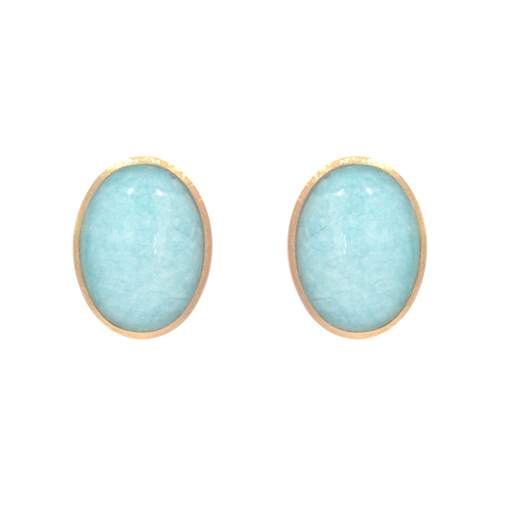 ARETES MUSE AMAZONITA-18.0ct 8.0gr. ORO AMARILLO 18K