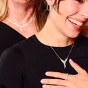 GARGANTILLA "WATERFALL" 46-DIAMANTES Talla-Brillante y Baguette 1.38ct GVS 7.17gr. 42cm. ORO BLANCO 18K