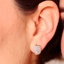 ARRACADAS PAVE 80-DIAMANTES IDEAL-1.47ct GVS 13mm 5.5gr. ORO AMARILLO 18K