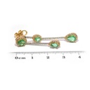 ARETES Halo 8-ESMERALDAS Oval/Pera-2.03ct DIAMANTES-0.85ct 5.1gr. ORO AMARILLO/BLANCO 18K