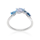 Anillo LA PAZ Topacio Azul-Sky/Swiss-Pera Topacio London-Marquise 1.7gr 18K  