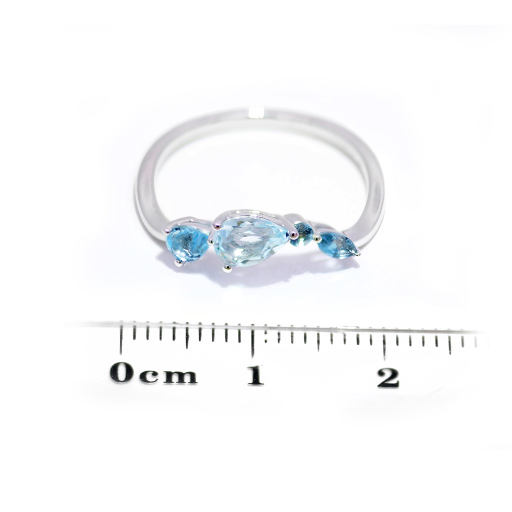 Anillo LA PAZ Topacio Azul-Sky/Swiss-Pera Topacio London-Marquise 1.7gr 18K  