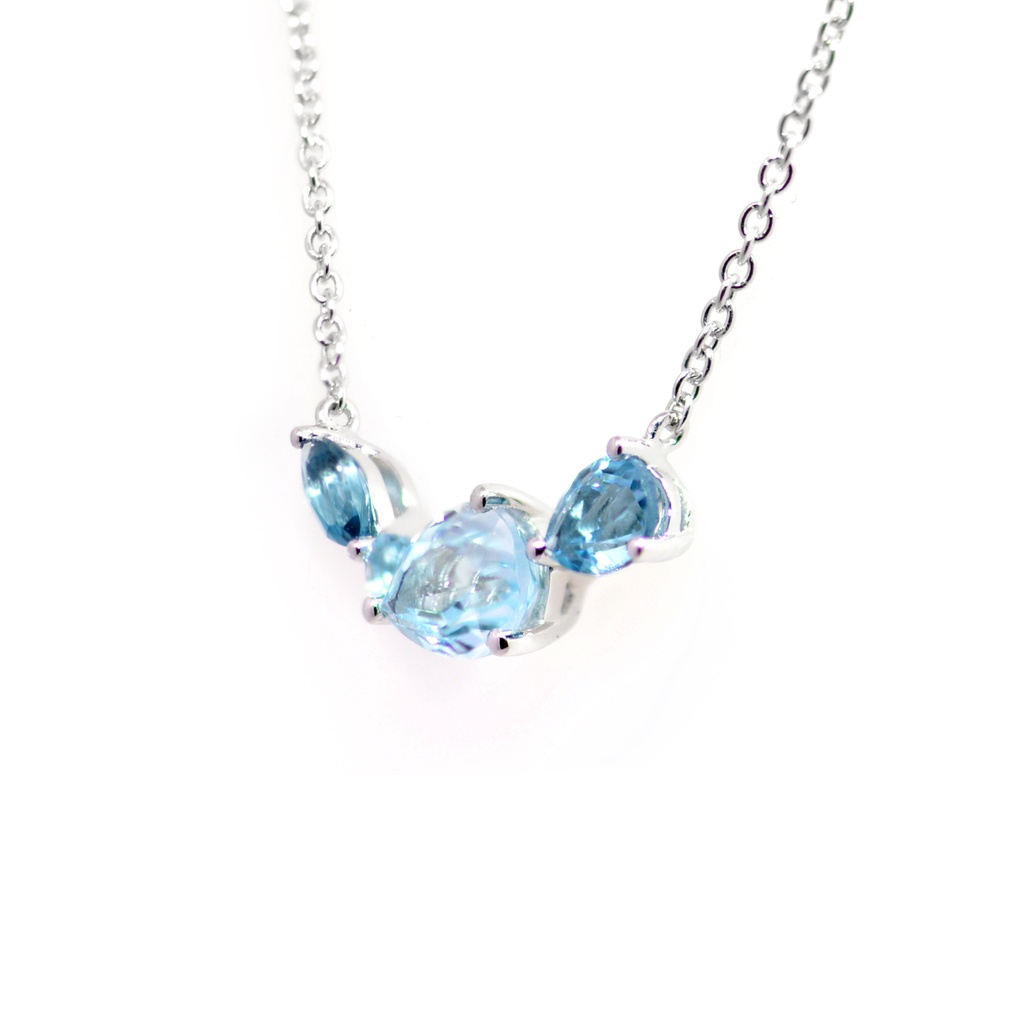 Gargantilla LA PAZ Topacio Azul-Sky/Swiss-Pera Topacio London-Marquise 2.2gr 18K   (copia)