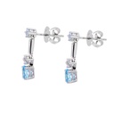 Aretes LA PAZ Topacio Azul-Sky/Swiss-Oval Topacio Blanco 2.6gr 18K  