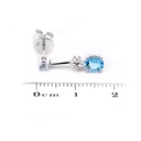 Aretes LA PAZ Topacio Azul-Sky/Swiss-Oval Topacio Blanco 2.6gr 18K  