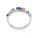 Anillo LA PAZ Topacio Azul-Swiss/Sky/London Oval Topacio Blanco Piedra/Luna 1.9gr 18K   