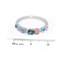 Anillo LA PAZ Topacio Azul-Swiss/Sky/London Oval Topacio Blanco Piedra/Luna 1.9gr 18K   