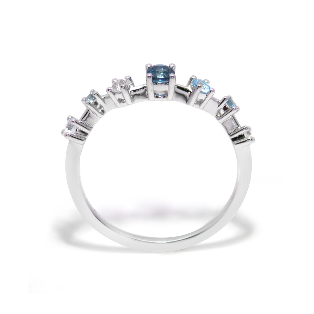 Anillo LA PAZ Topacio Azul-London/Swiss Topacio Blanco 1.7gr 18K 