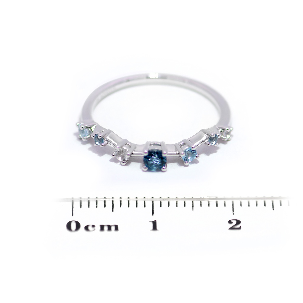 Anillo LA PAZ Topacio Azul-London/Swiss Topacio Blanco 1.7gr 18K 