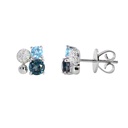 Aretes LA PAZ Topacio Azul-London/Swiss Diamante-0.07Ct GVS 2.1gr 18K   