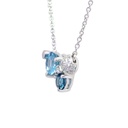 Gargantilla LA PAZ Topacio Azul-London/Swiss Diamante-0.05Ct GVS 2.4gr 18K   