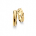 [CYC] Par de argollas de matrimonio "BASIC LIGHT" - Oro 14k combinado 3.5mm (05641-05642)