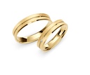 [CYC] Par de argollas de matrimonio "BASIC LIGHT" - Oro 14k combinado 3.5mm (05641-05642)