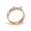 Anillo Baby Bubbles DIAMANTE-0.17Ct GH/VS 3/PERLAS-3.0mm 3.1gr 18KYW 