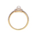 Anillo Baby Bubbles DIAMANTE-0.17Ct GH/VS PERLA-4.0mm 1.9gr 18KYW