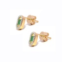 Aretes Summer Fest ESMERALDA-0.31Ct DIAMANTE-0.10Ct GH/VS 1.7gr 18K 