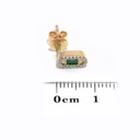 Aretes Summer Fest ESMERALDA-0.31Ct DIAMANTE-0.10Ct GH/VS 1.7gr 18K 